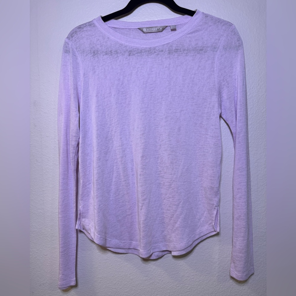 Athleta Light Purple Long Sleeve Women's Top, Size XS